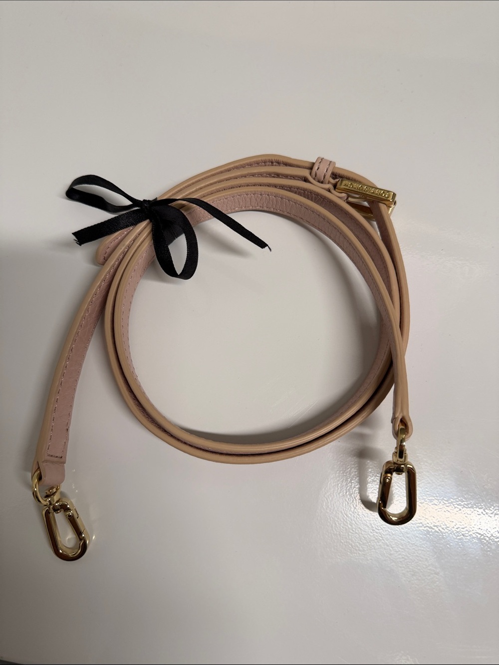 Tory Burch Blush Pink Adjustable Leather Crossbody Strap with Gold Hardware
